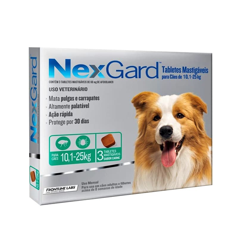 Nexgard 68 mg (10,1 a 25 kg) x 3 comprimidos