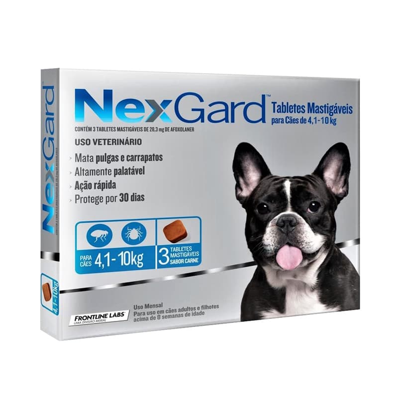 Nexgard 28,3 mg (4,1 a 10 kg) x 3 comprimidos